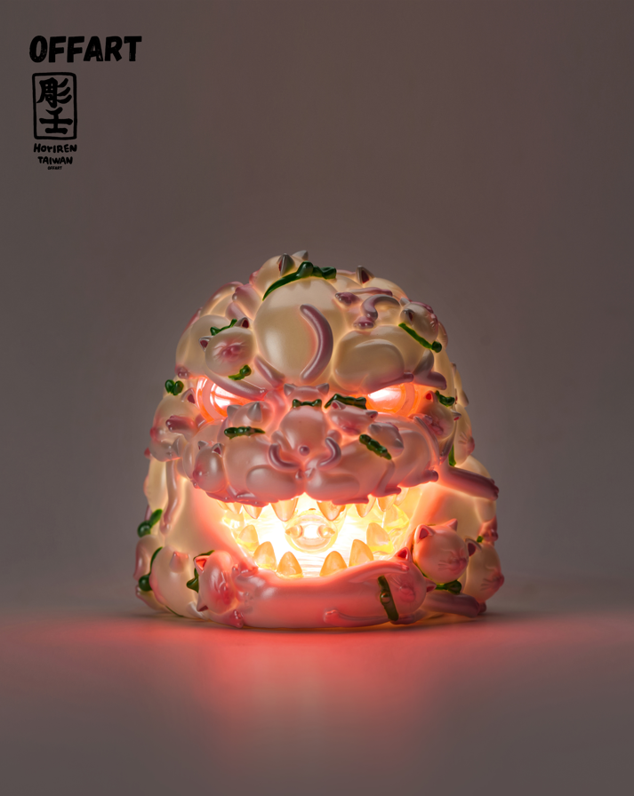 OFFART Red Flame Hundred Cats Mini Bust Fortune Honey Peach Tanabata Exclusive