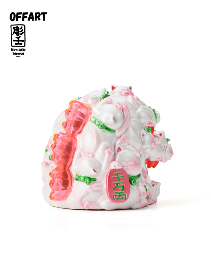 OFFART Red Flame Hundred Cats Mini Bust Fortune Honey Peach Tanabata Exclusive