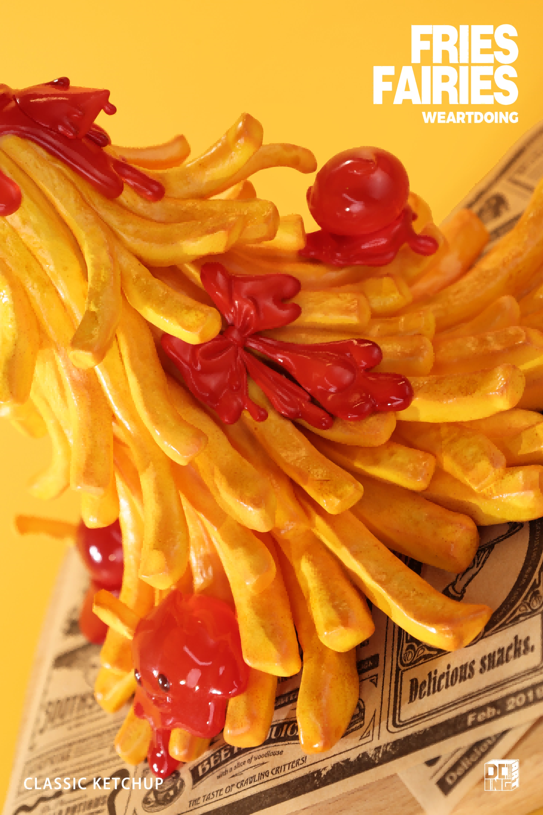 WeArtDoing Sleeping Beauty Fries Fairies Classic Ketchup Figure