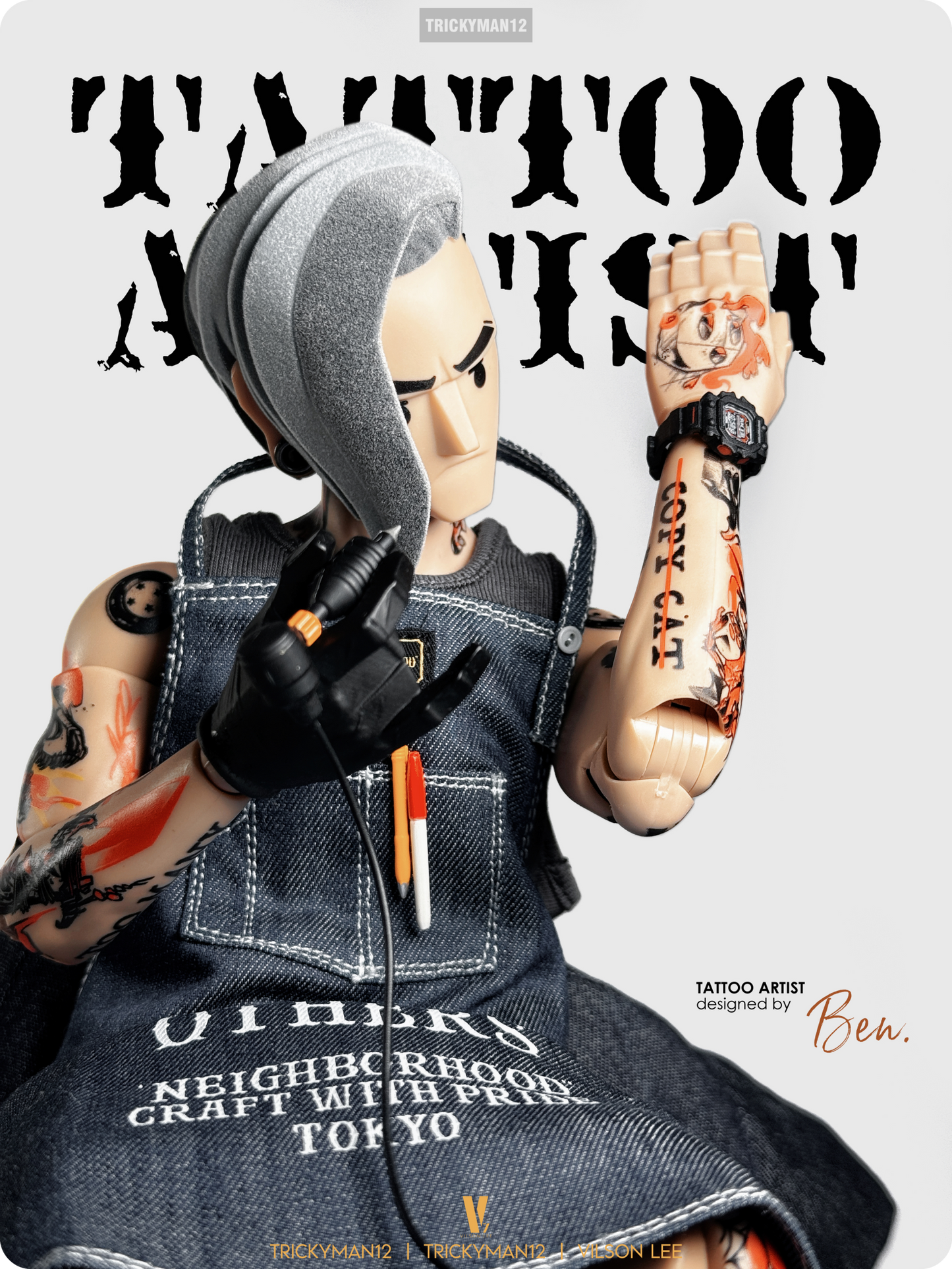 TrickyMan12 Tattoo Artist 2 Special Edition 1/6 Scale Action Figure