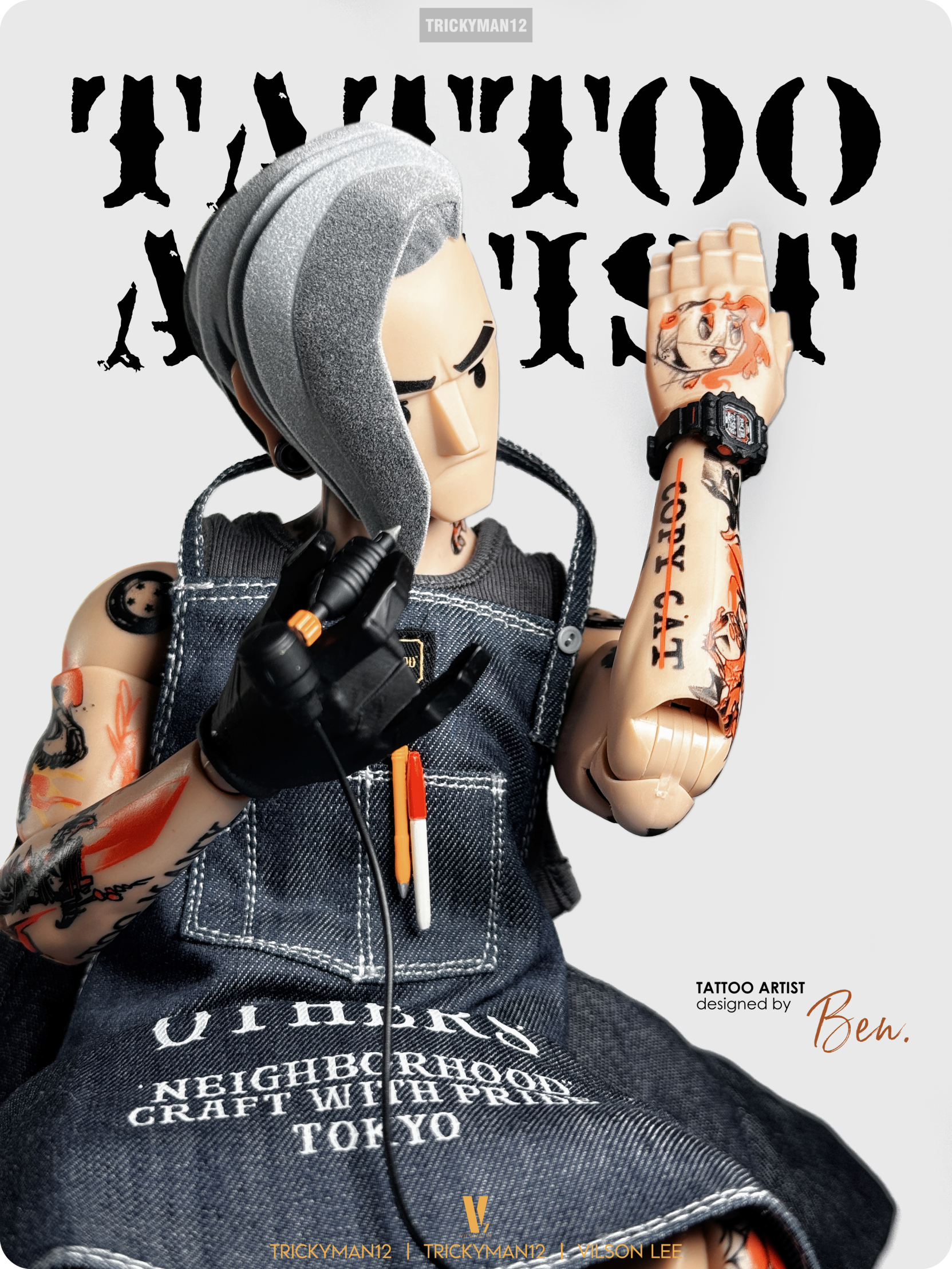 TrickyMan12 Tattoo Artist 2 Special Edition 1/6 Scale Action Figure